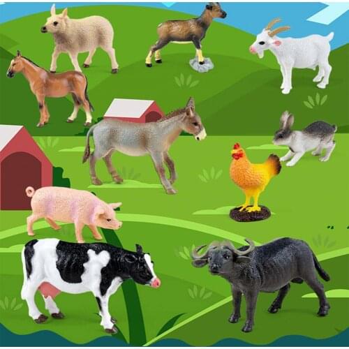 Animal Model Simulation Wear-resistant Portable Kids Miniature Animal Toy for Recreation Children Education Toys For Kids Gift