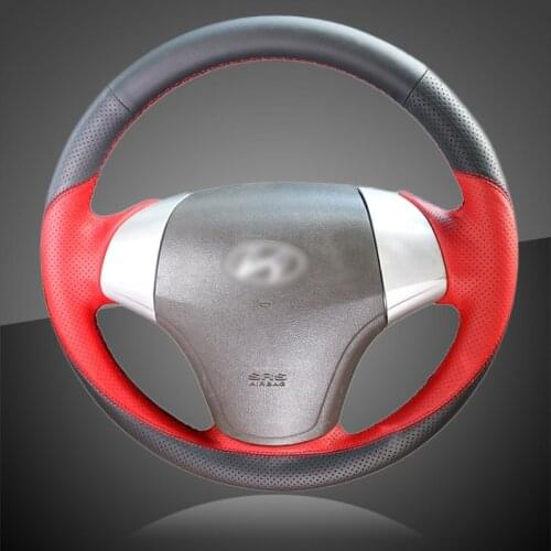 Car Braid On The Steering Wheel Cover for Hyundai Elantra 2008-2010 Hand Stitched Auto Steering Wheel Cover Interior Accessories