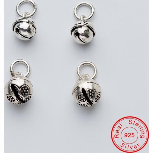 UQBing Fashion Wholesale Vintage Women Seed Bell 925 Sterling Silver Charms Jewelry Findings