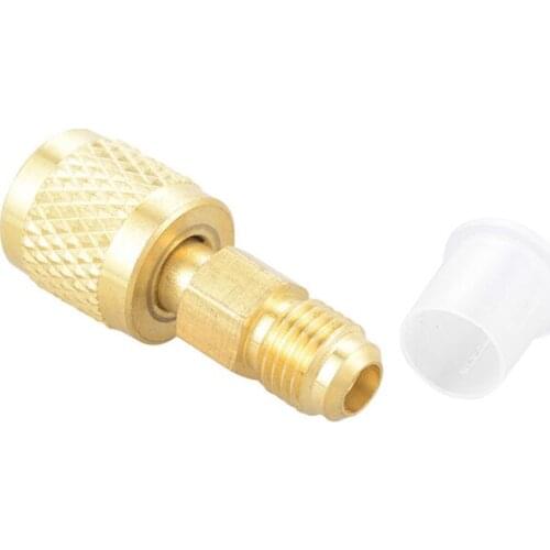 X7AE New R410a Brass Adapter Joints 1/4" Male To 5/16" Female Charging Hose To Pump