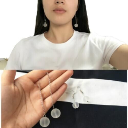 New fashion Glass Ball Earrings For Women cute earrings glass pendant ball earrings bubble transparent female wind jewelry