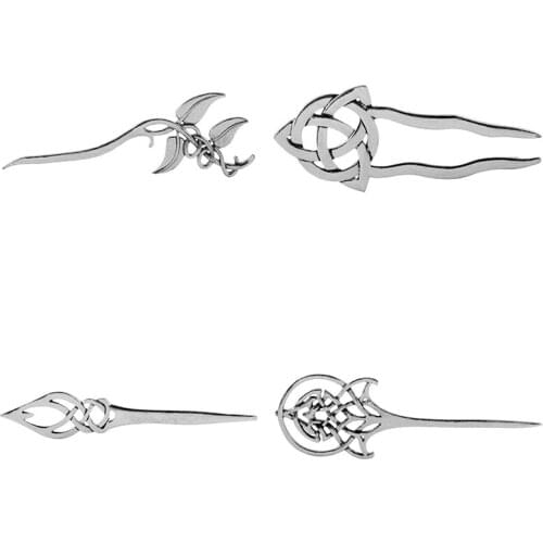 Vintage Viking Norse Large Celtics Knots Hairpins Leaf Hair Clips Nordic Mythology Hair Clips Hair Stick Accessories For Women