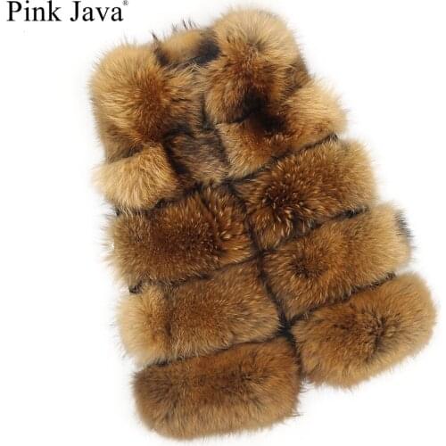 Ppink java QC19119 women fur vest real raccoon fur vest plus size natural fur gilet new arrival hot sale fashion fur coat