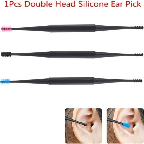 1PCS Double-Sided Earpick Soft Silicone Spiral Rotating Ear Wax Cleaner Ears Remover Clean Tool Spiral Design Hot Sale