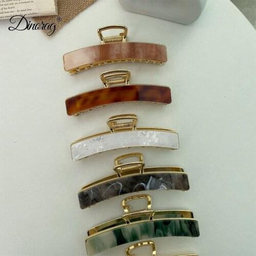 1Pcs Vintage Style Acrylic Metal Hair Claw Clamps Simple Hair Clip Women Hairpin Hair Accessories Headwear Gift For Girls