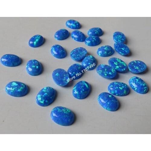 100pcs/ lot 6x8mm OP05 dark blue Oval Opal Oval Fire Opal Stone Synthetic Opal Stone Oval Cabochon Opal for body jewelry