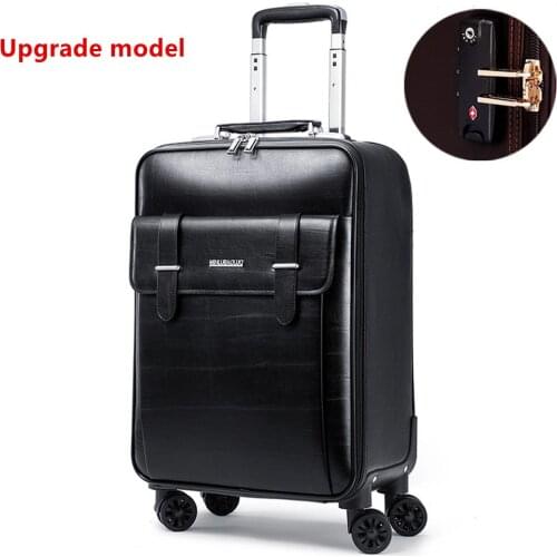16,20,24 Inch,Spinner wheel,PU Retro box,Lightweight, shock bag Travel Suitcase,Trolley Case,Business 4 Wheels Rolling Luggage