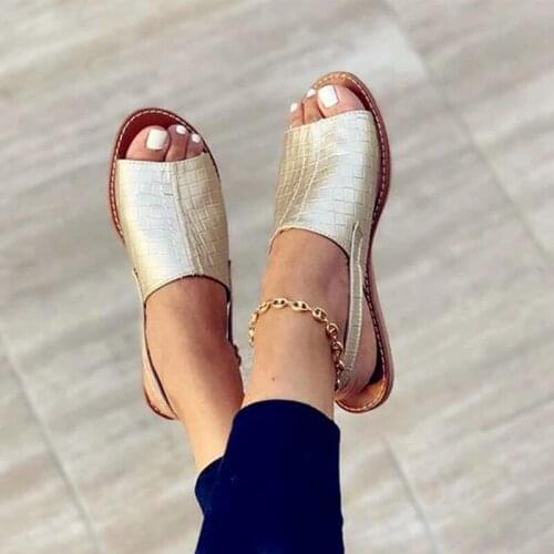 2021 Summer Womens Sandals Female Slippers Flat Woman Peep-toe Comfort Slip-on Sandalias Casual Shoes Mujer Slingback