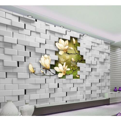 3d customized wallpaper Home Decoration Magnolia 3D stereoscopic wall living room TV backdrop mural 3d wallpaper