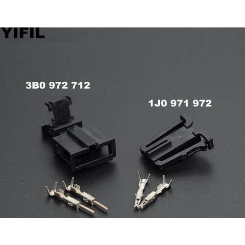 5pcs/lot 2 Pin/Way 1.5mm Male Female Auto Electrical Trunk Light Connector License Plate Light Plug Socket 1J0971972 3B0972712