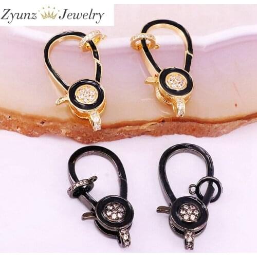 5PCS, CZ Lobster Clasp, CZ Clear Micro Pave Lobster Claw Clasp, Cubic Zirconia Clasp/Enhancer, DIY, Jewelry Making