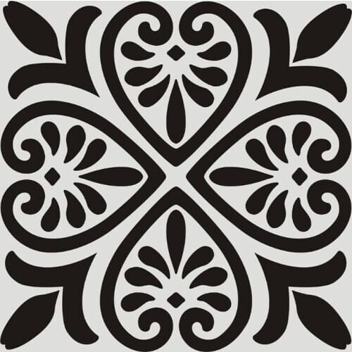 6pcs/set Mandala Stencil Wall Painting DIY Drawing Template Ruler for Floor Tile M2EC