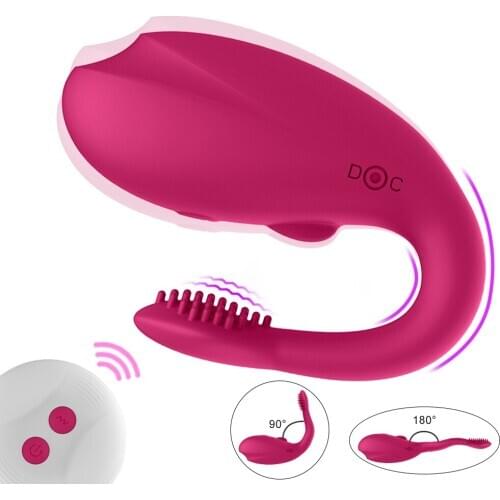 7 Modes U Type Vibrator for Couples G-Spot Stimulate Wireless Remote Silicone Dildo Panties Female Masturbate Sex Toy for Adult