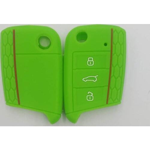 2PC Hot silicone car key cover case shell fob For Volkswagen VW Golf 7 mk7 Skoda Octavia for SEAT Leon Ibiza 3 Car-styling