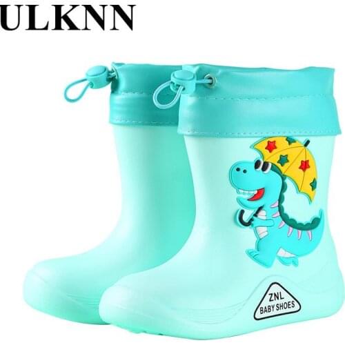 Childrens Rain Boots Baby Antiskid Cylinder Cotton Thickening Warm Private Baby Infant Child Waterproof Rain Boots Girls Boy