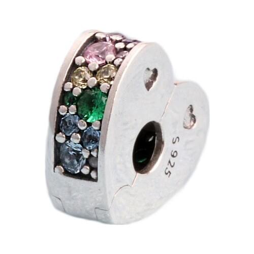 DoDoFly S925 Silver Positioning Buckle Arc Fixed Clip Bracelet Positioning Clasp Beads fit original Charm Bracelet Jewelry