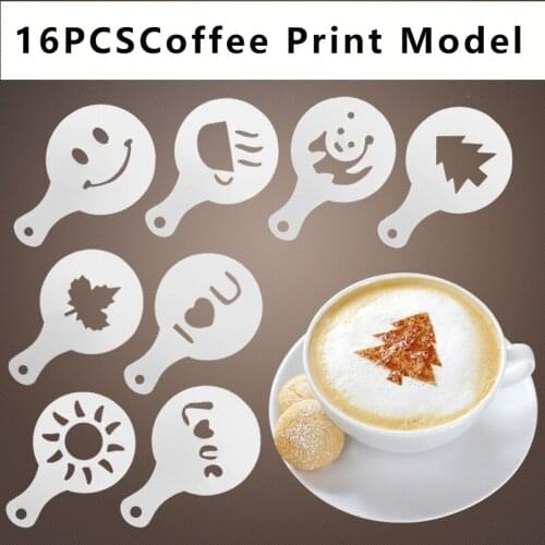Cappuccino Mold Fancy Coffee Printing Model Foam Spray Cake Stencils Powdered Sugar Chocolate​ Cocoa Coffee Printing Assembly
