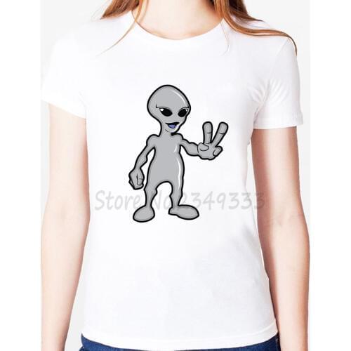 Alien yeah Print Women tshirt Modal Casual Loose Funny t shirts For Lady Top Tee Drop Ship SH-6