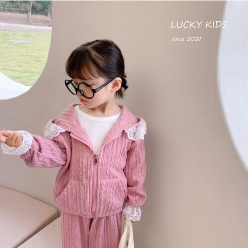 Baby Girl Cute Clothing Sets 2021 Spring Autumn New Kids Girls Hooded Zipper Jacket+pants Suits Toddler Outwear Baby Clothes Set