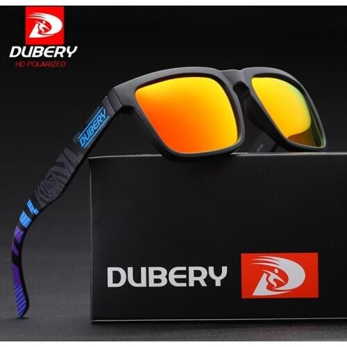 DUBERY Trendy Mens Sunglasses Square Polarized UV400 Sun Glasses Fashion High Quality Safety Travel Shades Sunglass With Box