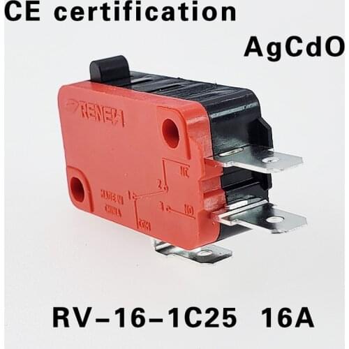 RENEW RV-16-1C25 Micro switch high current 16A 250V Microwave Oven Door Arcade Cherry Push Button Foot switch core V-16-1C25