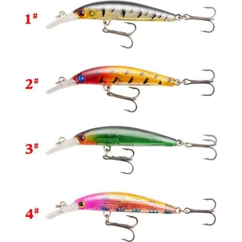 Fishing Lure 1pc Minnow 7cm 3.6g Floating Fast Swimming Artificial Bait Three Hooks Ring Beads Tackle YE0185