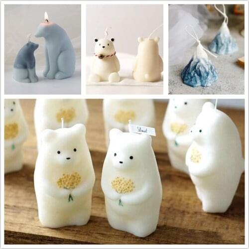 2021 Valentines Day Bear Shape Silicone Aroma Candle Molds Diy Handmade Aromatherapy Candles Making Mould