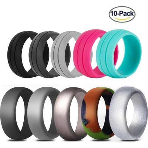 Silicone Camouflage Movement Couples Wedding Round Solid Environmental Cool Popular Comfortable Rings 8.5mm Size 7 8 9 10 11 12