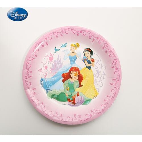 6pcs Princess Theme 9inch Paper Plates Dishes Kids Girls Birthday Party Supplies Decoration Cake Dish Disposable plate