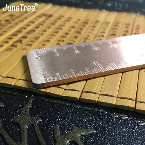 Thick 2.5mm Vintage Brass Handy Straight Ruler copper Metal Copper Bookmark Inch Dual Scales 130mm paperweight book mark school