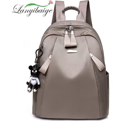 LANYIBAIGE Fashion Waterproof Oxford Backpack Girls Schoolbag Shoulder Bag High Quality Women Backpacks Mochila Feminina Solid