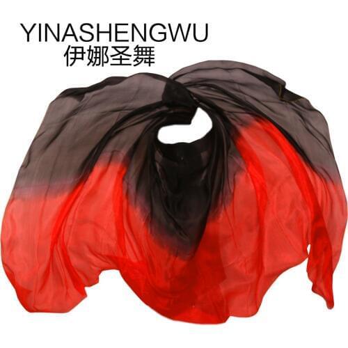 Belly Dance Props Women Belly Dance Silk Veils Belly Dance Veil For Girls Belly Dance Silk Veils black+red