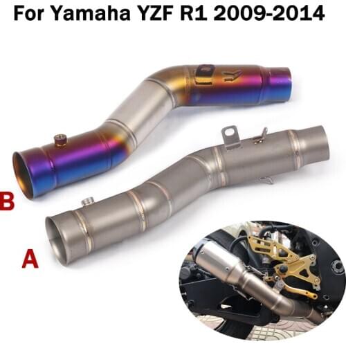 For Yamaha YZF R1 2009 2010 2011 2013 2014 Exhaust System Mid Link Pipe Motorcycle Escape Connecting Tube Slip On 51mm Muffler