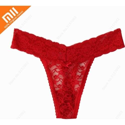 Xiaomi 3pcs Woman Underwear Sexy Lace Underwear Woman Hot Sale Low Waist Soft Hollow Out Female Panties Plus Size Thongs Lace