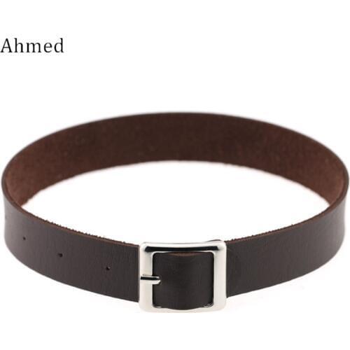 Ahmed Newest Jewelry Women Punk Rivet Gothic Choker Necklace DIY Handmade PU Leather Harajuku Funky Torques Anime Necklace