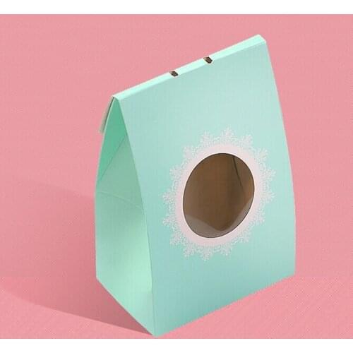 15*10*6cm green kraft paper box with window food cake snack paper box gift stand box.Size 100piece\lot Free shipping