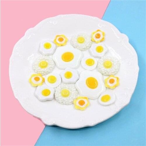 20Pcs Mixed Fried eggs of various sizes Flat back Resin Cabochons Scrapbooking DIY Jewelry Craft Decoration Accessorie Studs DIY