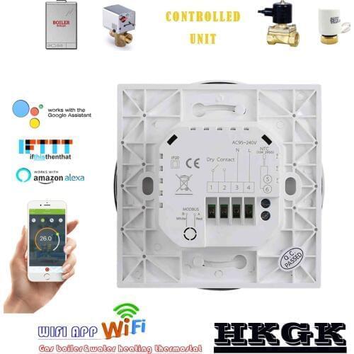3A WIFI boiler thermostat ,Multifunction Passive connection,Water valve,Electric actuator