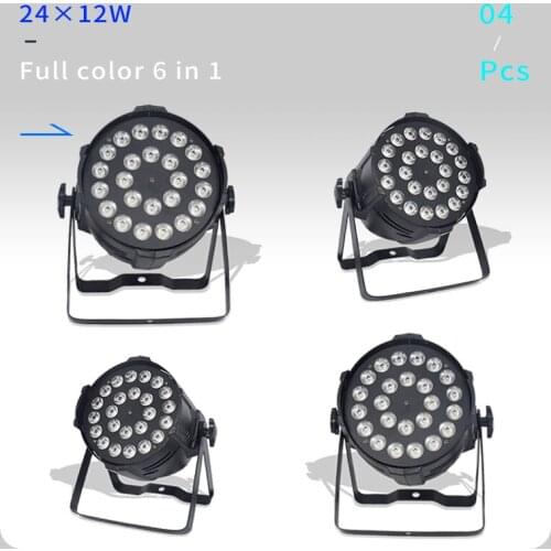 4pcs/lots 24x12w Light Aluminum LED Par 24x12W RGBW 4in1 LED Par Can Par 64 led spotlight dj projector wash lighting stage light