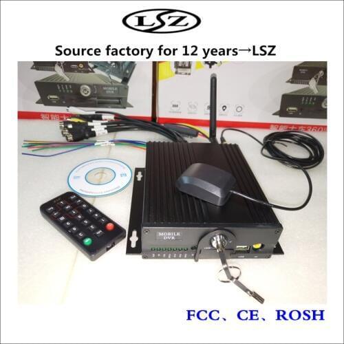 4CH dual SD truck load monitoring host GPS WiFi remote positioning AHD 1080P bus / truck / taxi support NTSC/PAL mode