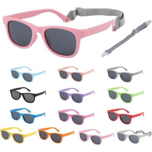 5-12childrens Fashionable Outdoor Casual Sunglasses Polarized UV400 Protection Equipped With Non-toxic Sunglasses Durable Strap
