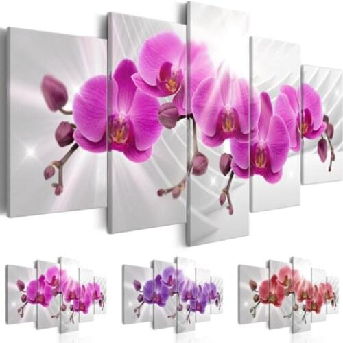 Abstract Flowers Home Decor Orchid Flowers Decorative Oil Painting On Canvas Wall Art Flower Pictures For Living Room No Frame