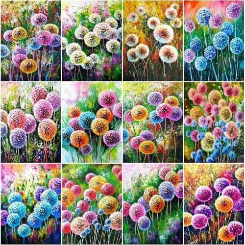 5D DIY Diamond Painting Dandelion Diamond Embroidery Cross Stitch Kits Flowers Mosaic Full Drill Layout Home Decoration Gift