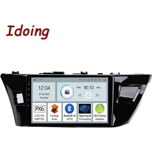 Idoing 10.2"PX6 Android 10 Car Radio Player For Toyota Corolla 11 2012-2016 E170 E180 GPS Navigation Carplay Auto Bluetooth 5.0