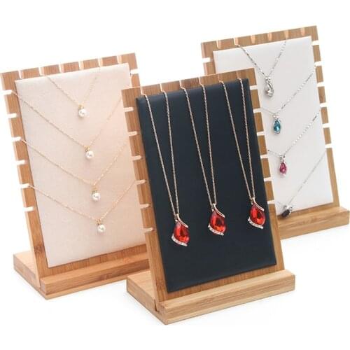 Bamboo Necklace Holder Stand Jewelry Display Jewelry Organizer Necklace Organizer Storage guardar collares rangement bijoux