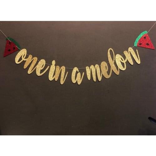 Personalised One in a Melon Banner,First Birthday Banner, 1st birthday, Glitter Banners, Birthday Garland, Glitter Banners