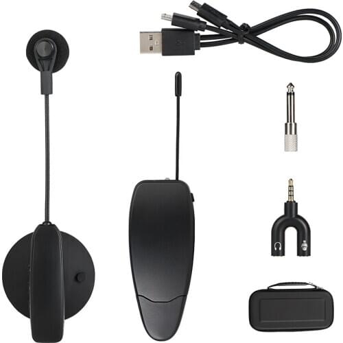 Wireless microphone clip microphone for recording Musical instrument mic interview included transmitter and receiver