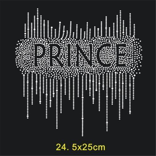 Shiny Prince strass applique hot fix motif iron on crystal transfers design hot fix rhinestone designs iron on transfer patches