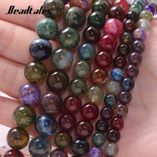 Natural Stone Wrapped Silk Agate Beads Green Loose Beads For Jewelry DIY Making Bracelet Accessories 15" 6/8/10mm Beadtales