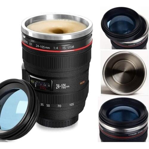 Thermal Mug Cup Beer Steel Coffee Camera Lensthermos Bottle Cooler Tumblers with Cover Travel Outdoor Vacuum Flasks Drinkware